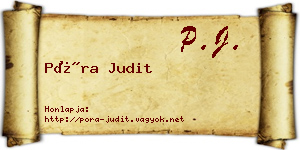 Póra Judit névjegykártya